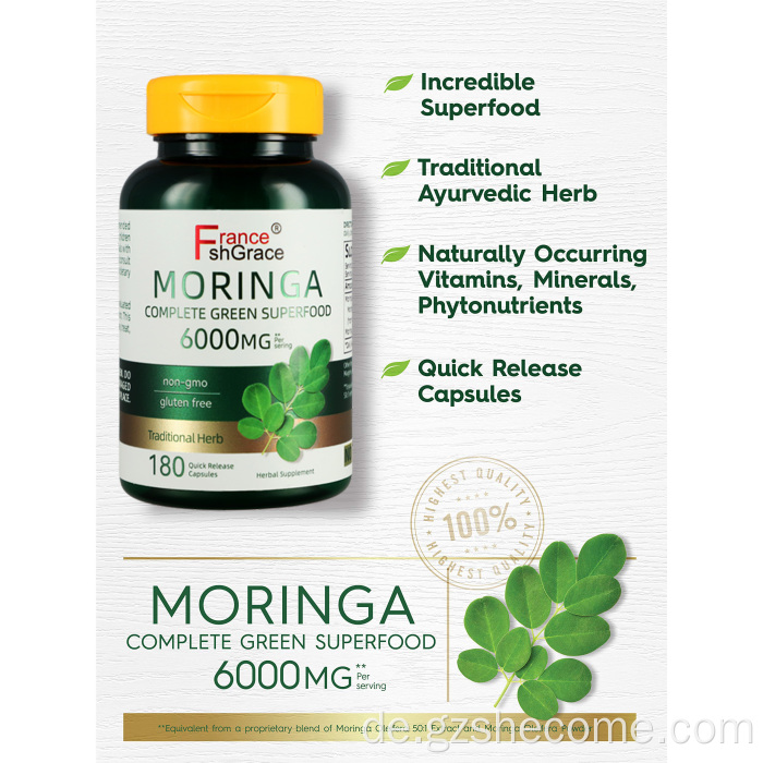 Moringa -Kapseln unterstützen die Ergänzung im Immume -Gesundheitszustand